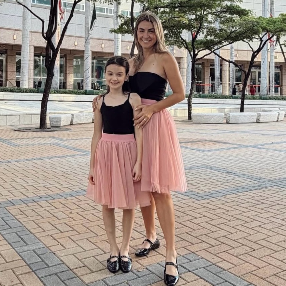 NWT Over the Knee Vieux Rose tulle skirt